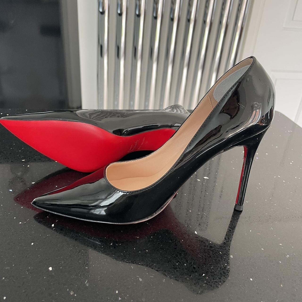 patent black stilettos