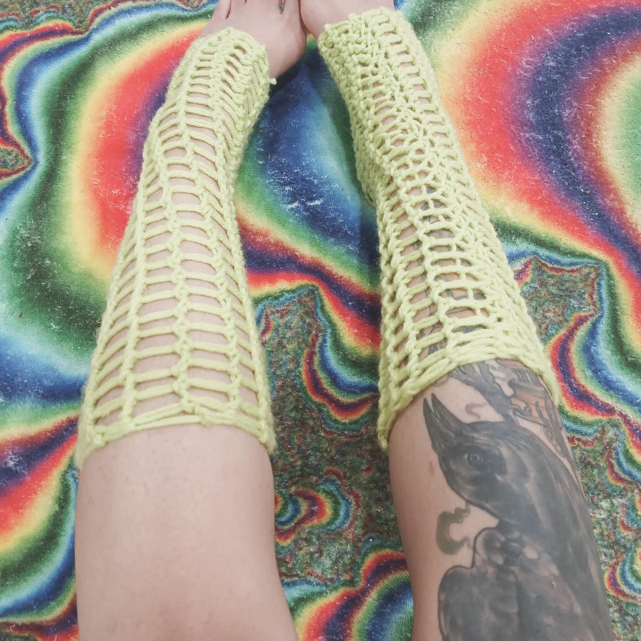 Lime green leg warmers Made with love 🤍👁️🤍 fairy... Depop