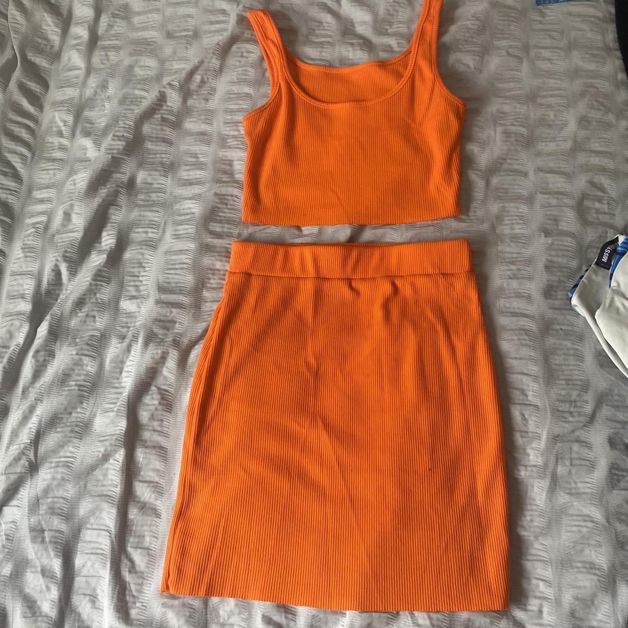 Orange two piece set, perfect condition Size 6 Depop
