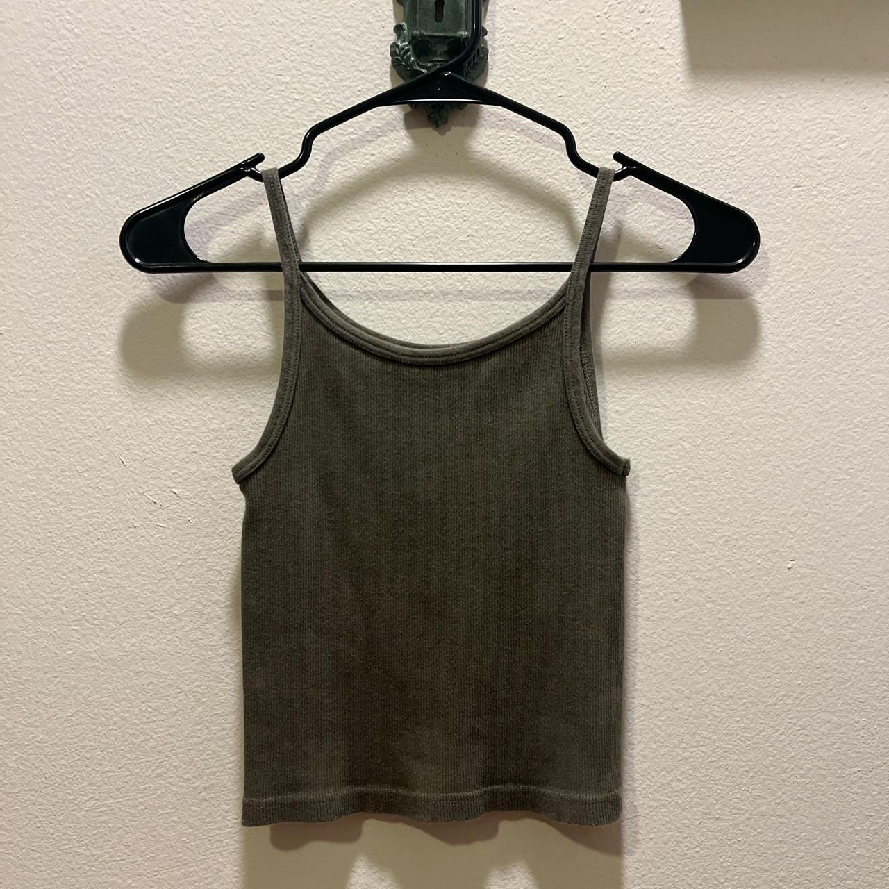 brandy melville green ribbed tank top one size Depop