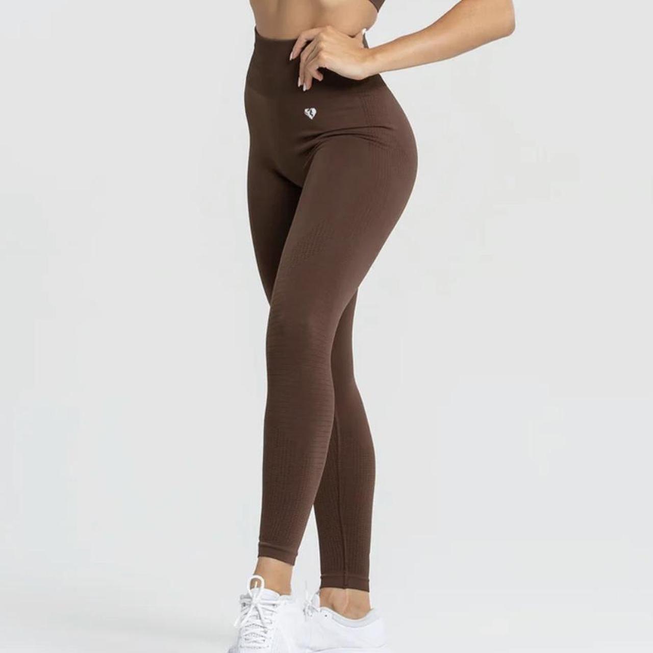Sporty Rich Runner High Waisted Leggings In Espresso And, 59% OFF