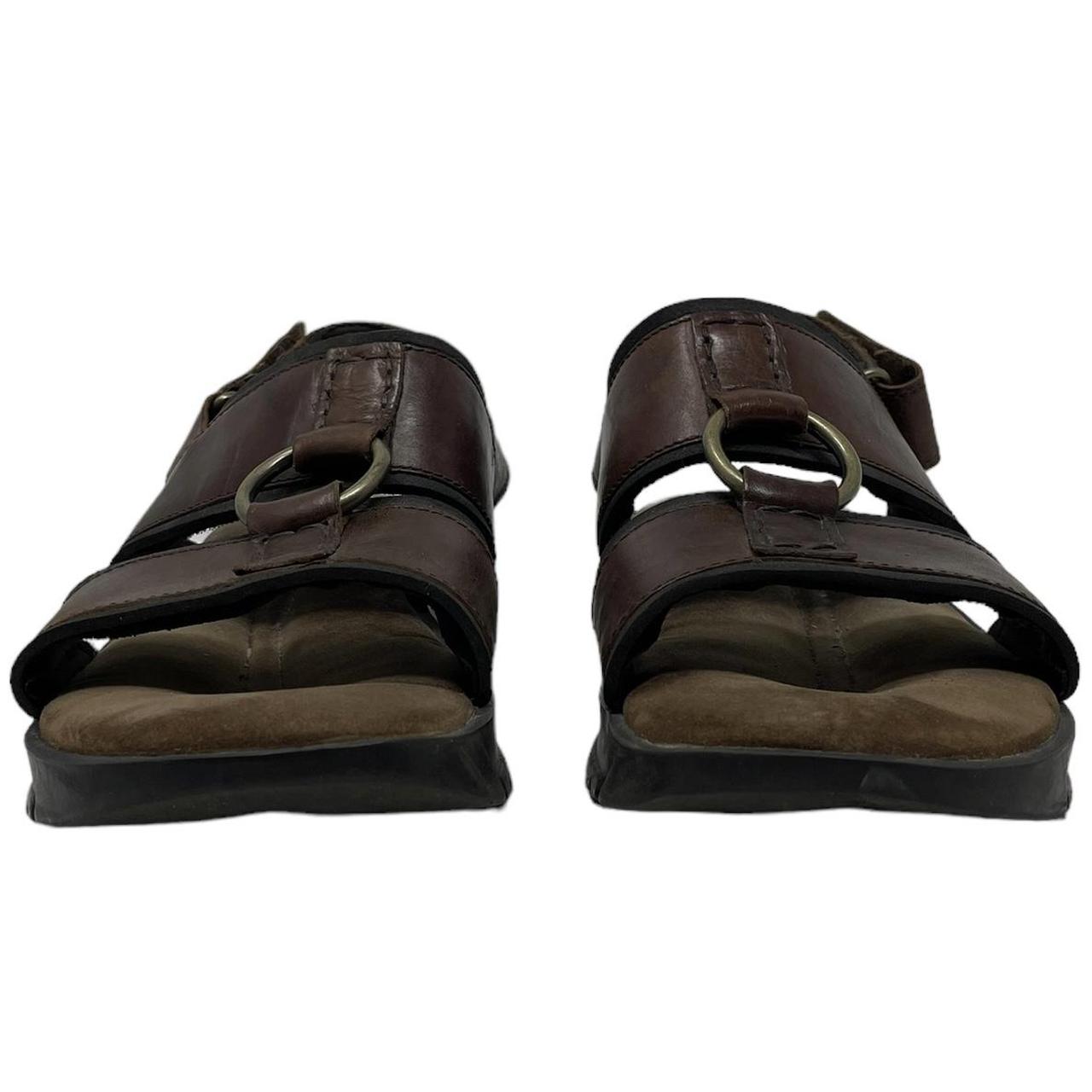 Earth Shoe Brown Leather O Ring Sandals Men’s Size... - Depop