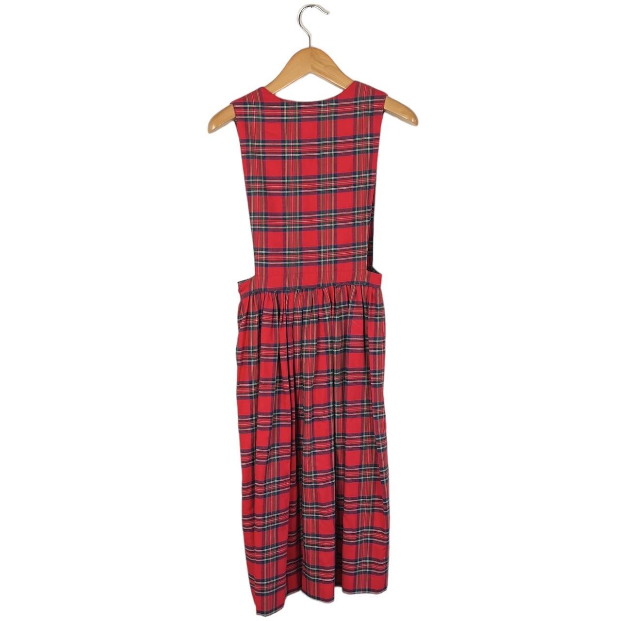 Red and green sales plaid women's dress