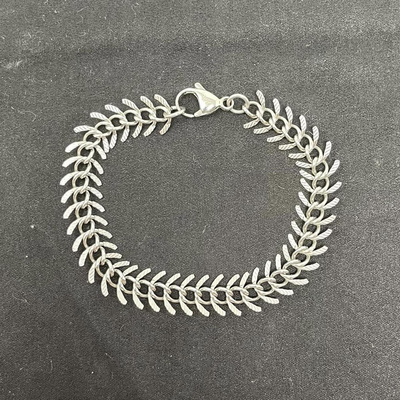 Vitaly Jewelry “Fishbone” Stainless Steel Bracelet 7... Depop