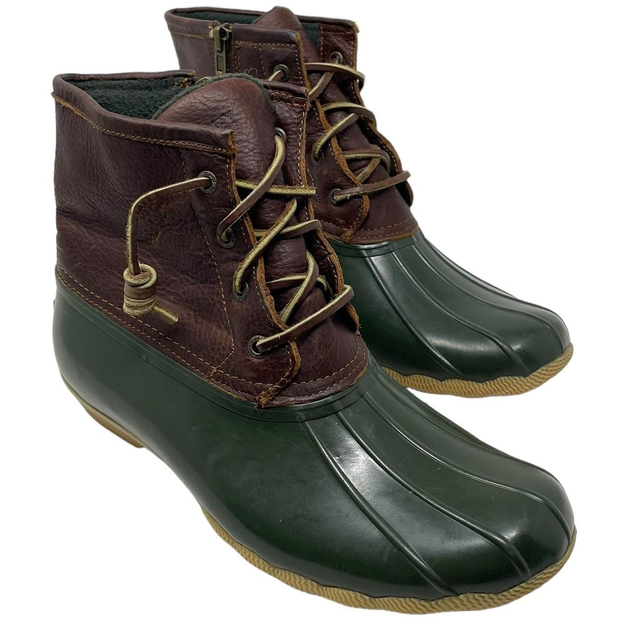 Green sperry boots best sale