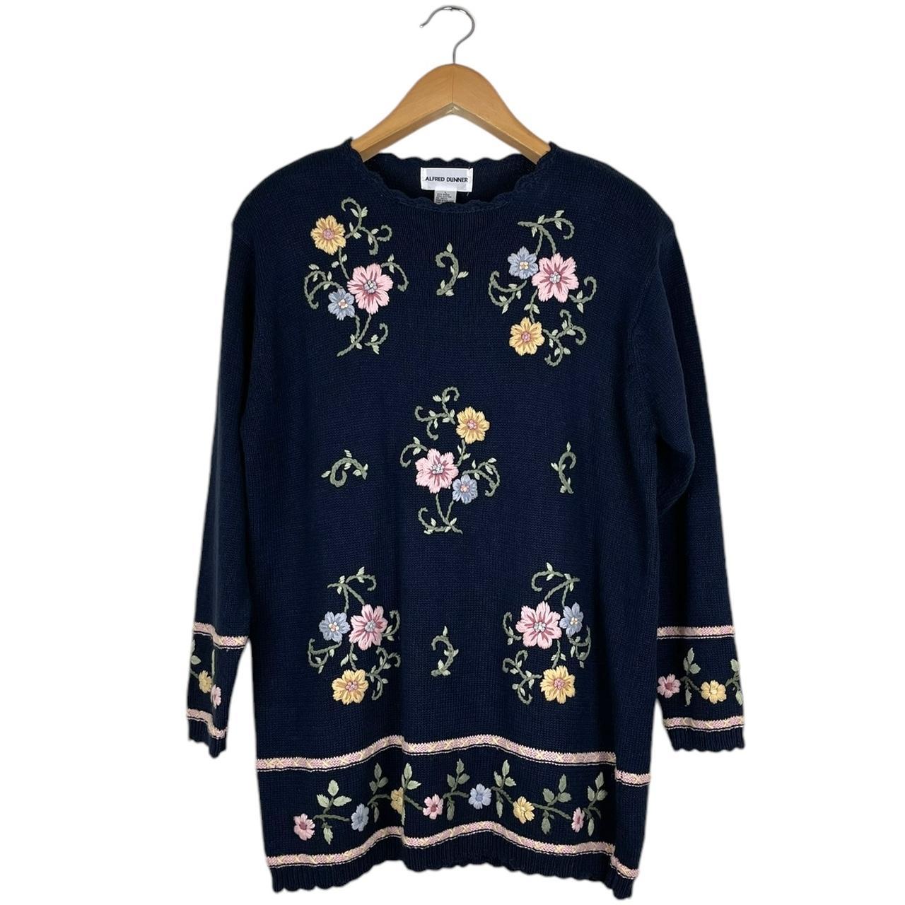 Vintage Alfred Dunner Women's Size Large Navy Depop