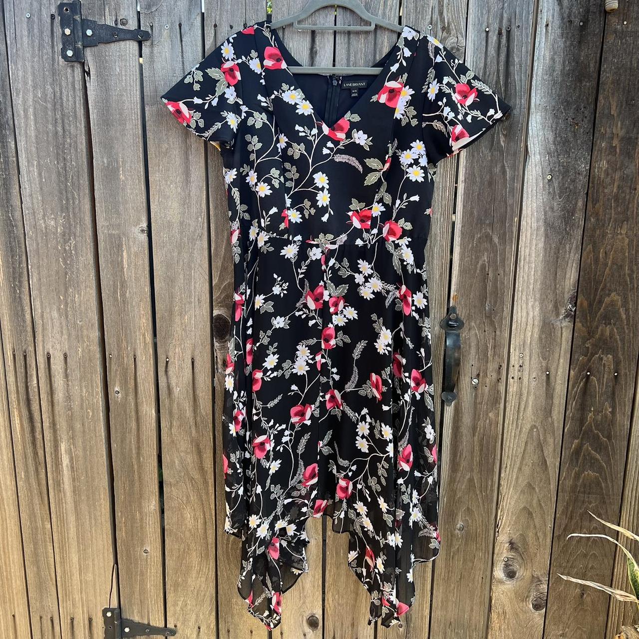 Black floral dress. Lane Bryant 14/16 - Depop