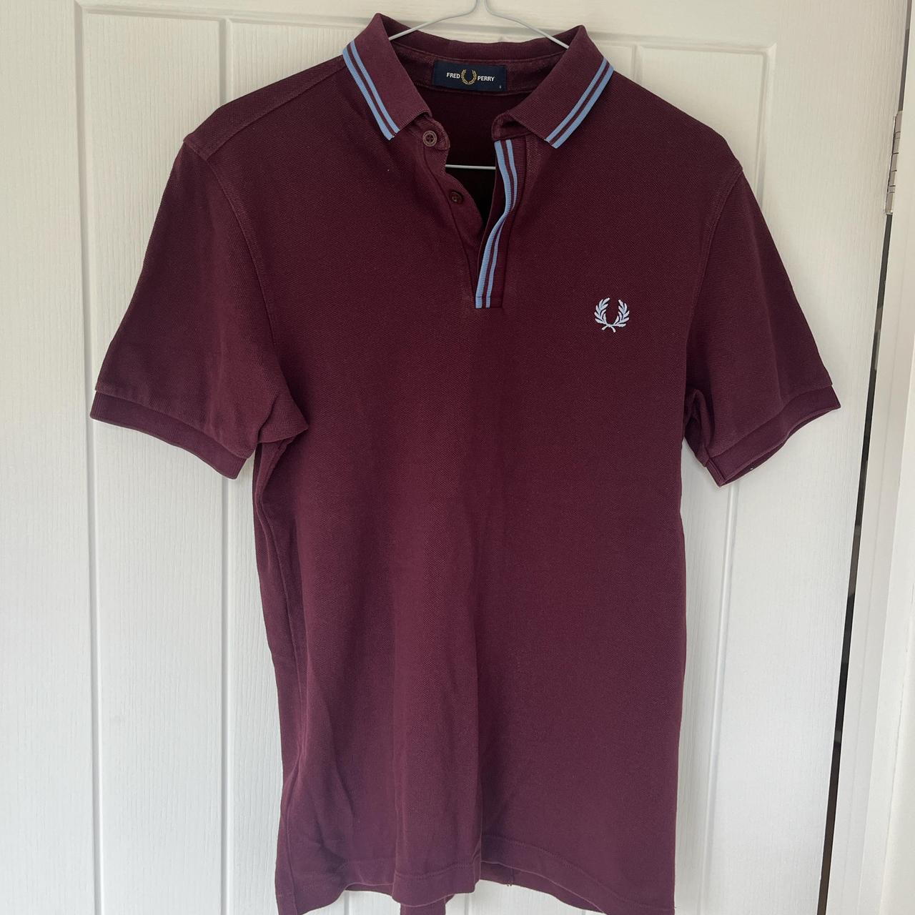 Burgundy fred perry polo shirt best sale