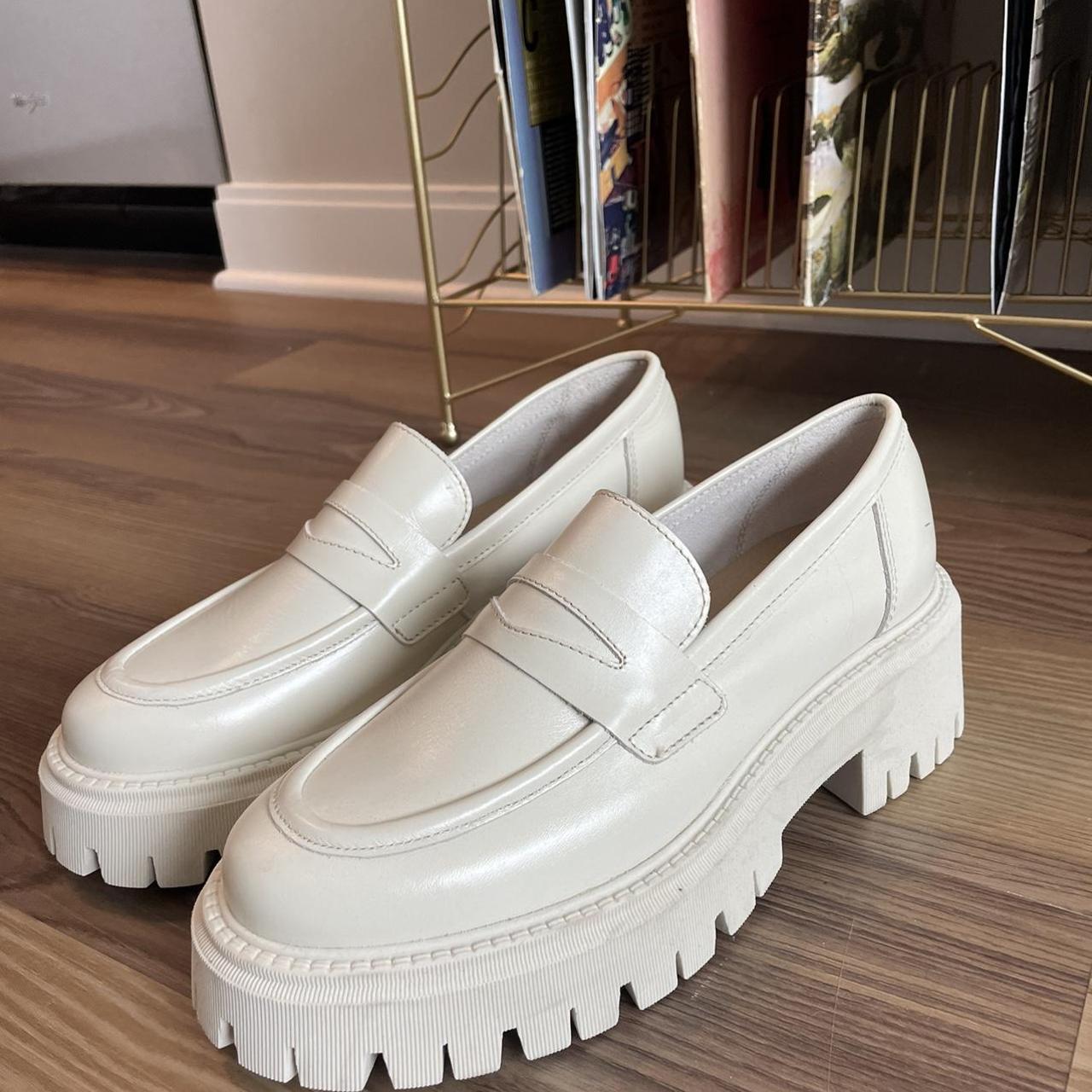 NASTY GAL ‼️ platform cream loafers in size 40//... - Depop