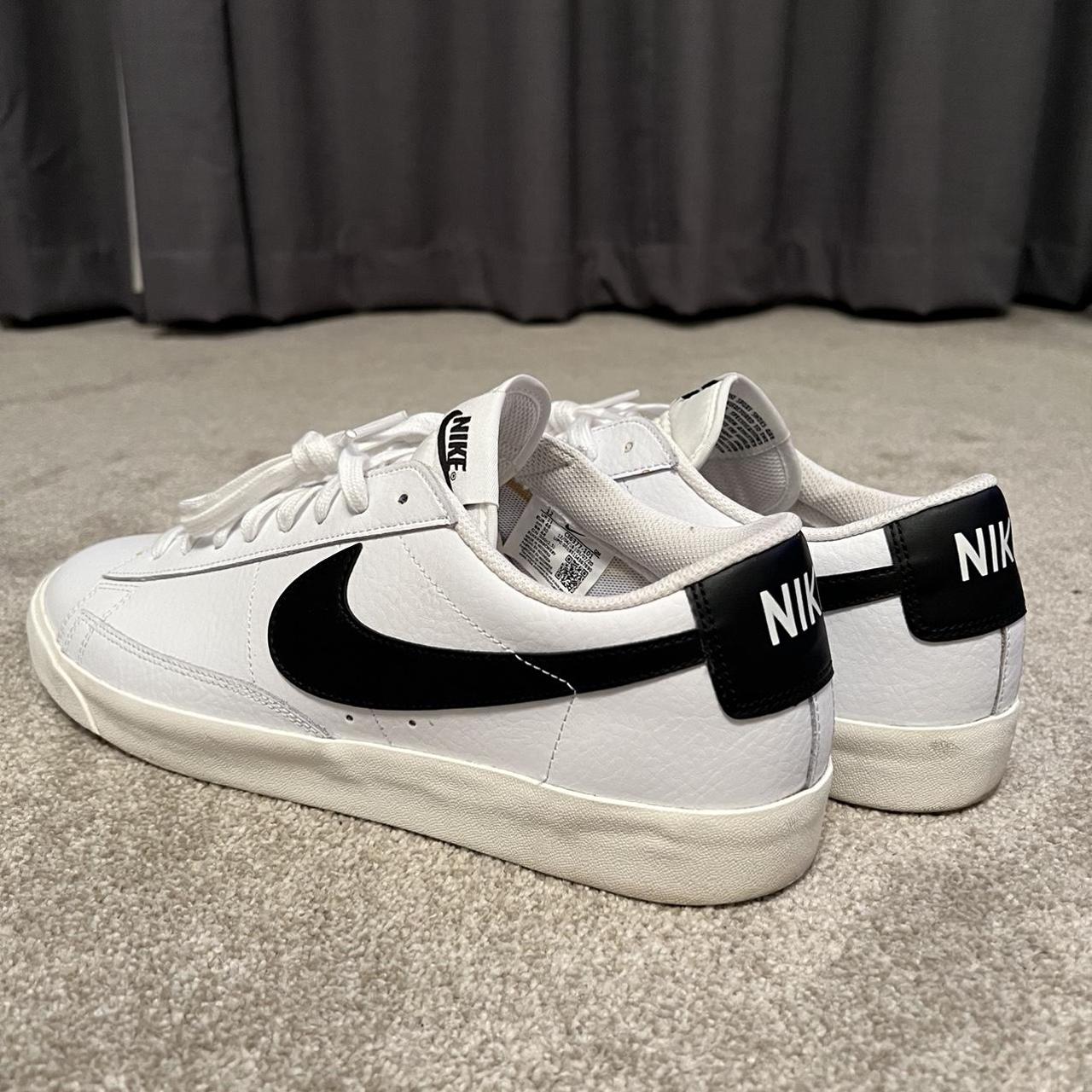 Men’s Nike Blazer Low White, Black Slight scuff on... - Depop