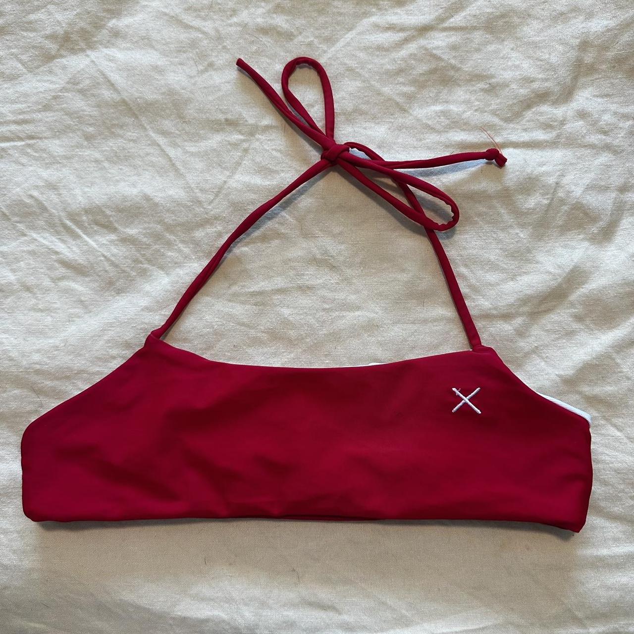 BoutineLA red bandeau swim top. Only worn twice,... - Depop