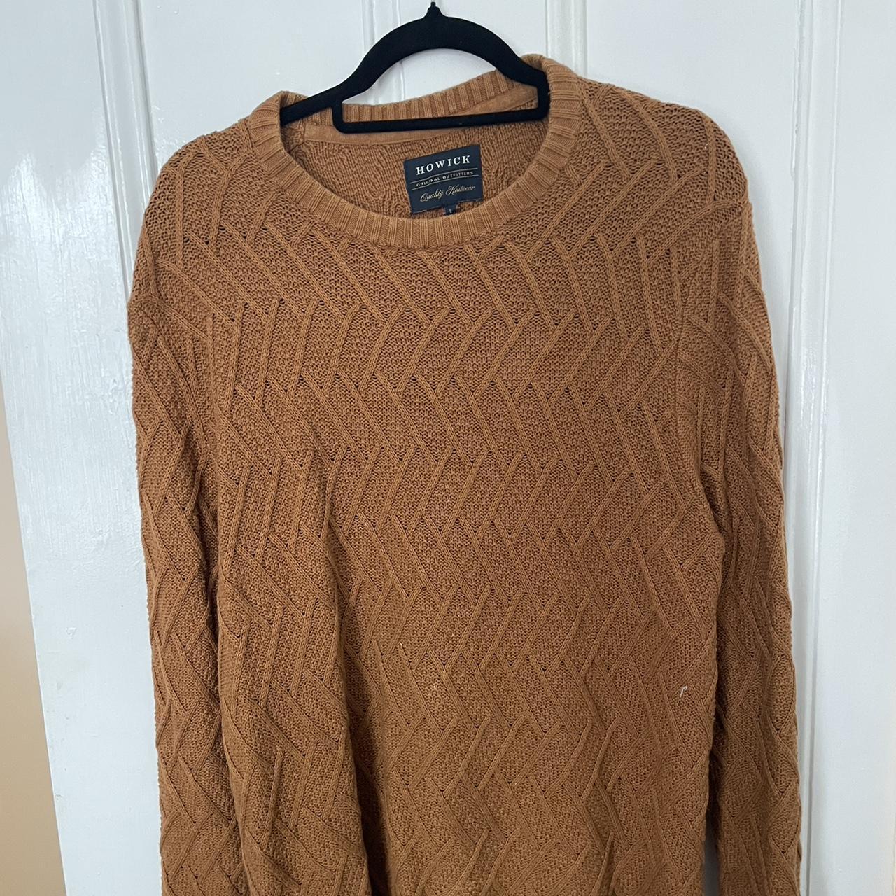 Brown Cable Knit Cotton Vintage Baggy Oversized Jumper - Depop