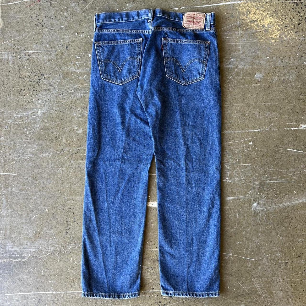 Vintage 90s Levis 505 Dark Blue Denim Jeans Size:... - Depop