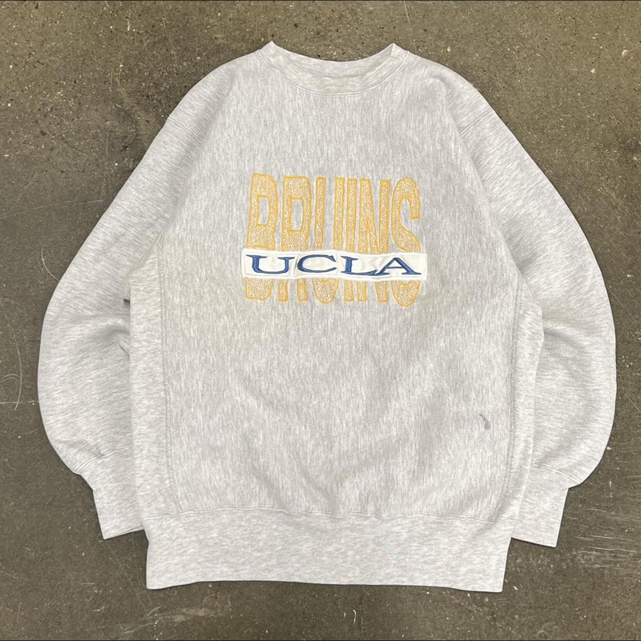 Vintage 90s UCLA Bruins heather gray reverse weave... - Depop