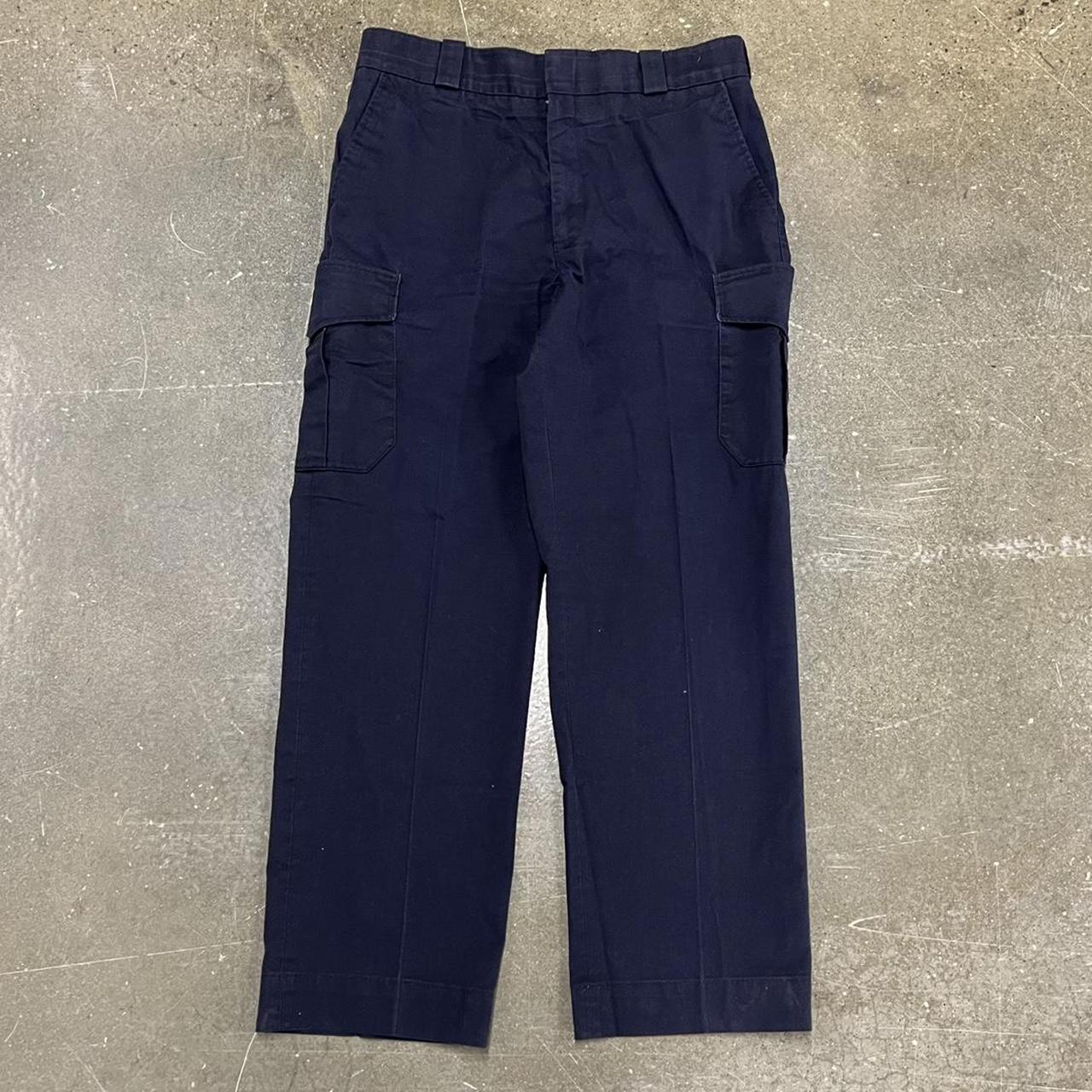 Men's Navy and Blue Trousers | Depop