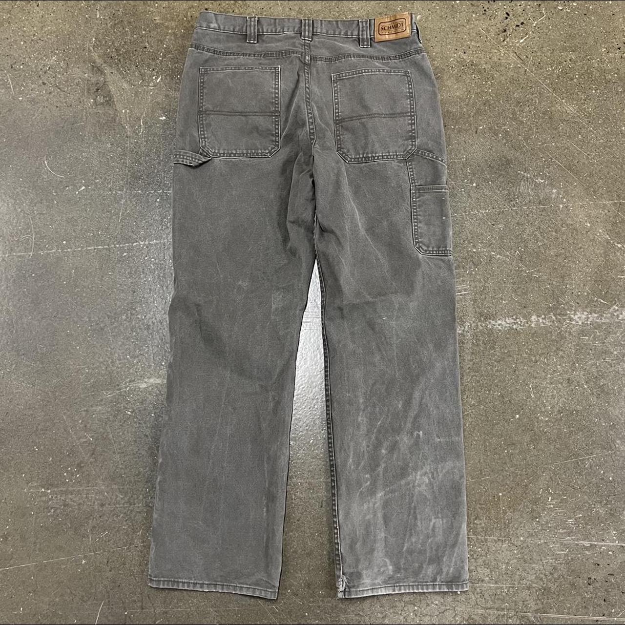 Vintage 90s Grey Schmidt Workwear Carpenter Pants... - Depop