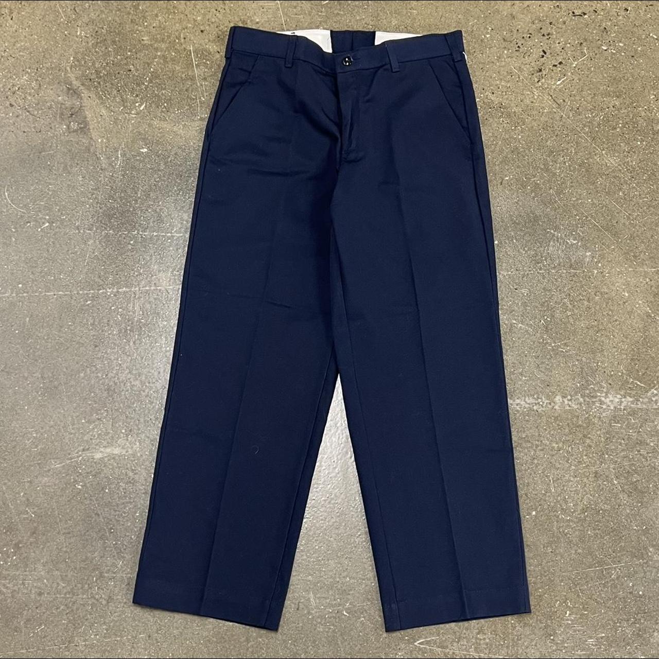Vintage 90s/Y2K Navy Blue Straight Fit Red Kap Pants... - Depop