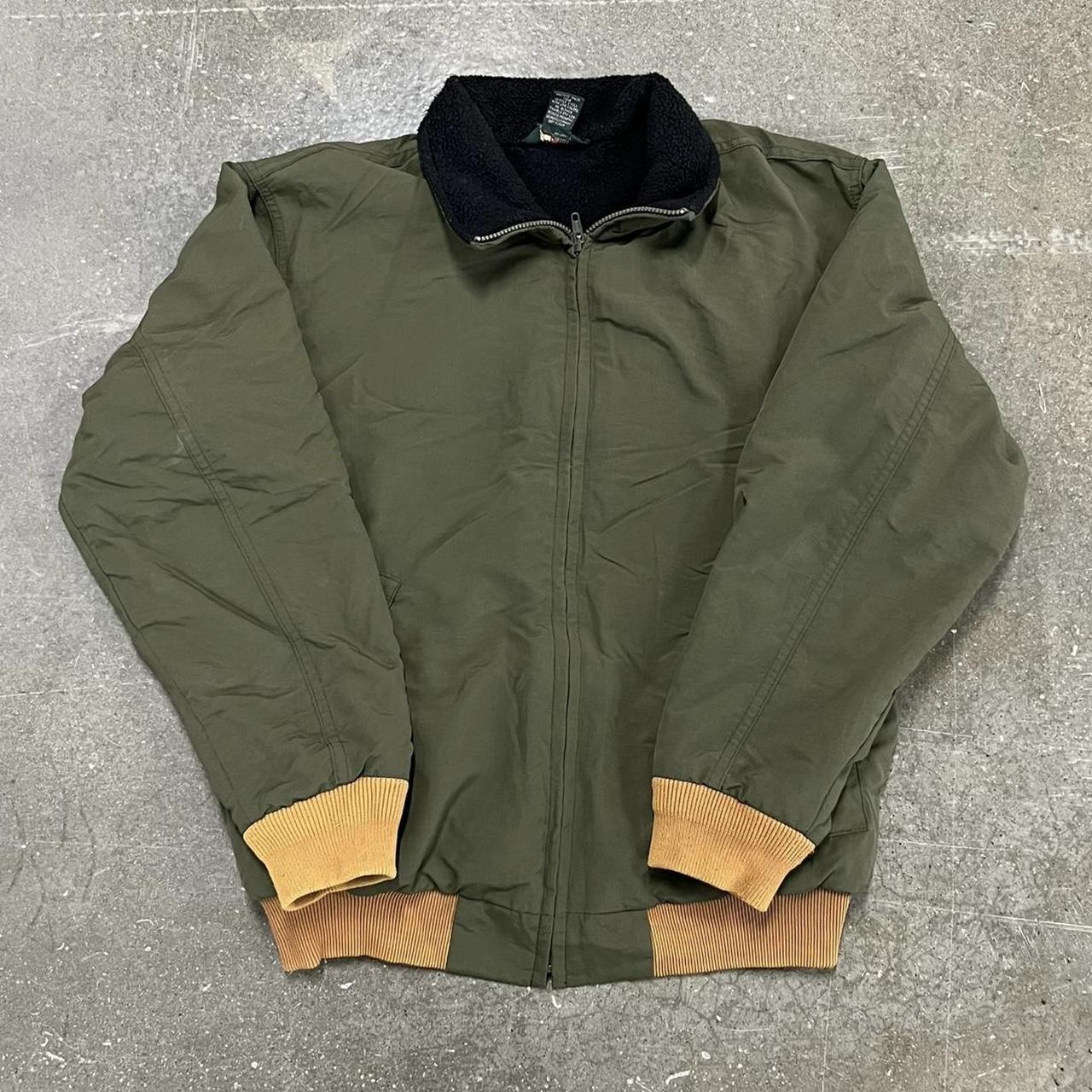 Vintage 90s Olive Green J. Crew Puffer Jacket... - Depop