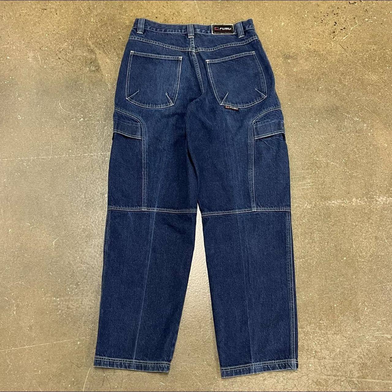 Vintage Y2K Dark Blue Fubu Skater Denim Jeans... - Depop