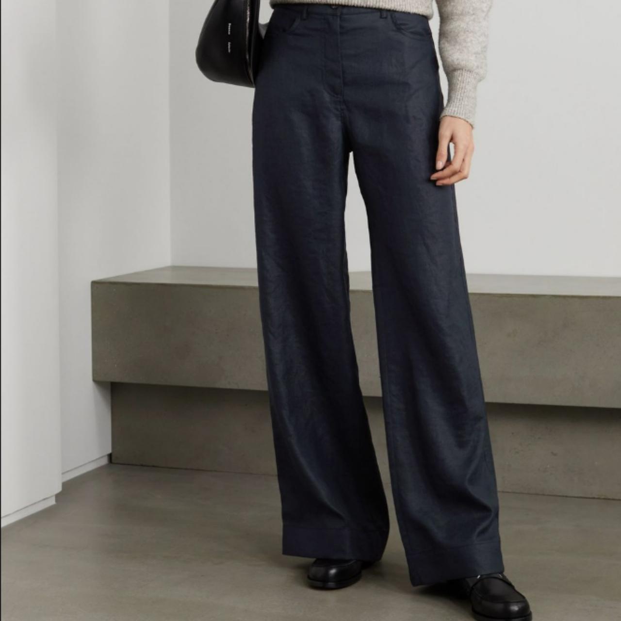 Hayden Cotton Wide Leg Trouser - Navy