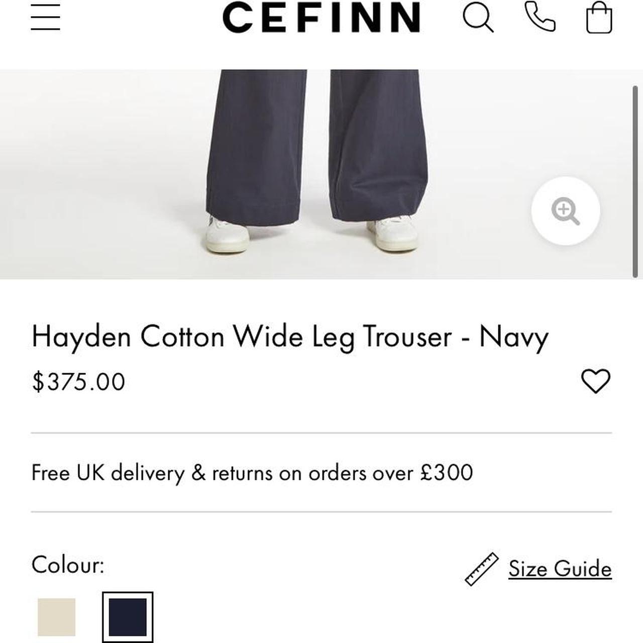 Hayden Cotton Wide Leg Trouser - Navy