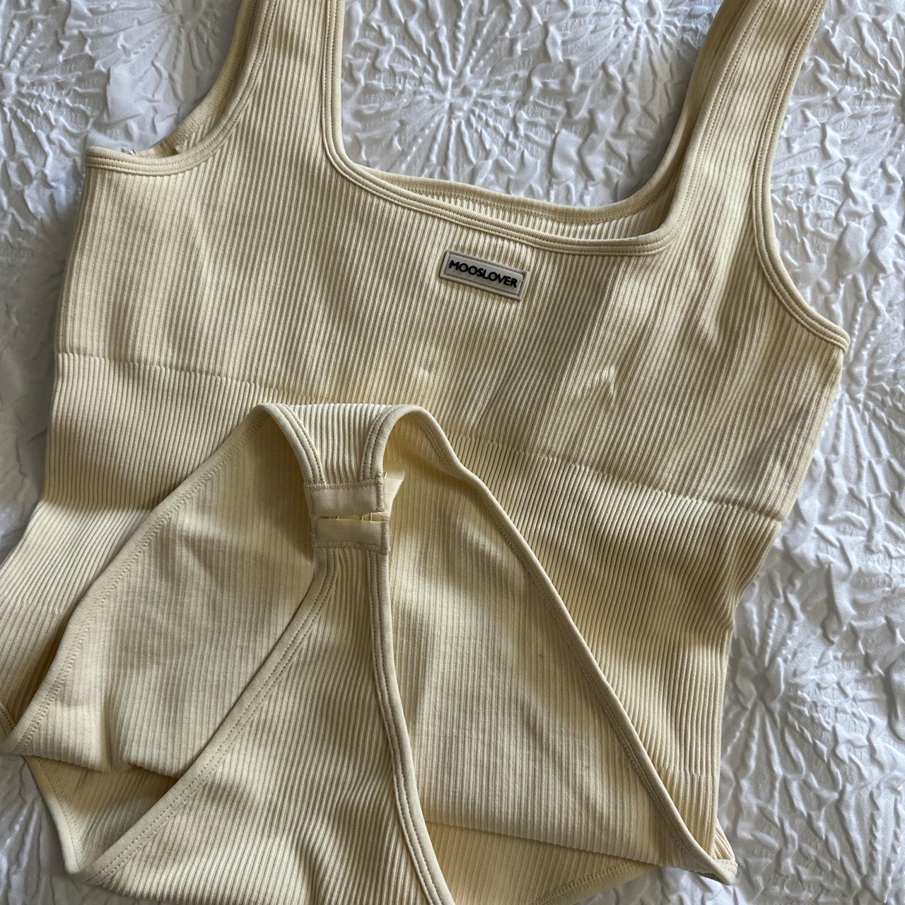 Mooslover bodysuit in shade beige/off white. Gorge - Depop