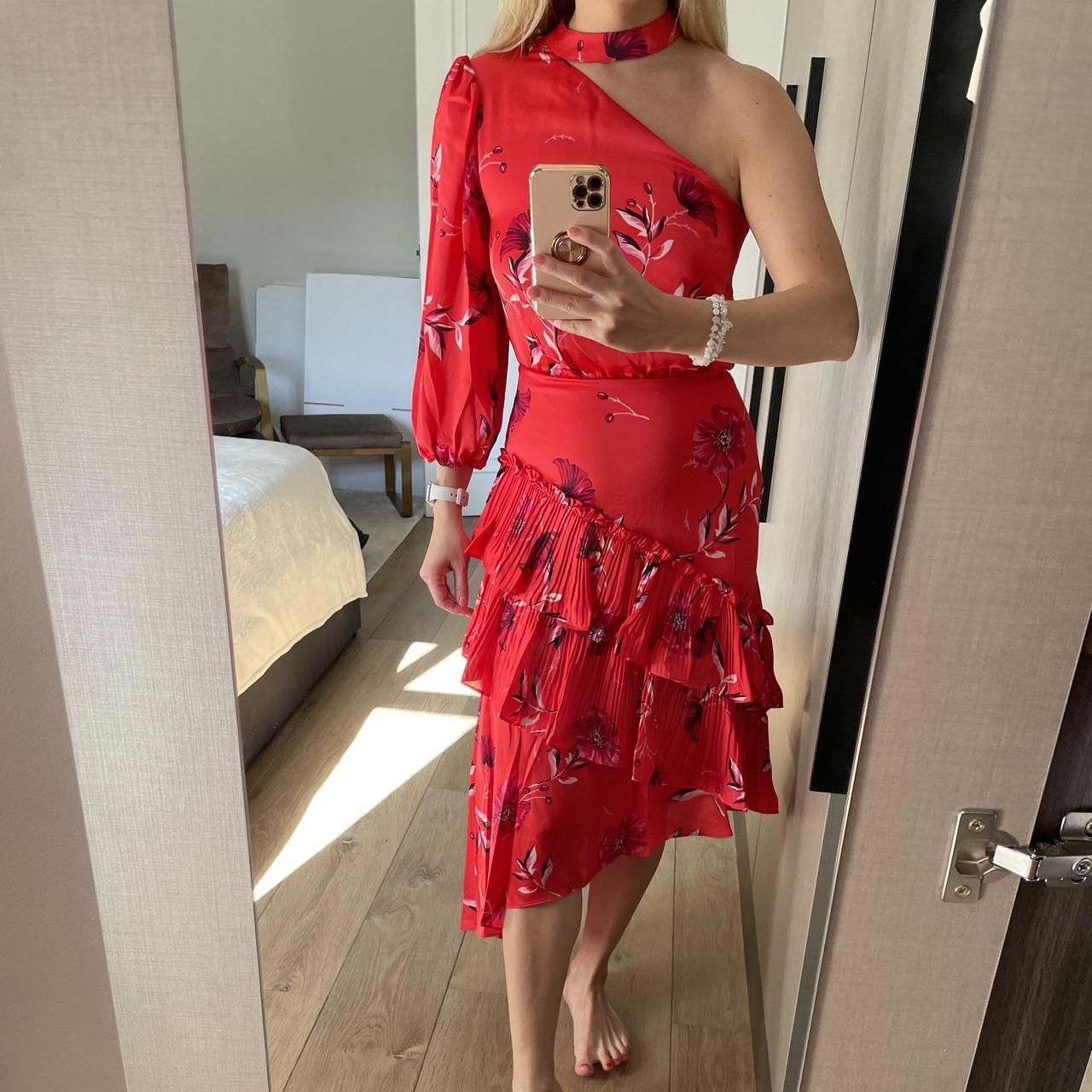 SALE！【BCBG MAXAZRIA】Floral Blooms Asymmetrical Dress BCBGMAXAZRIA Floral Blooms Asymmetrical Dress - Runway Catalog