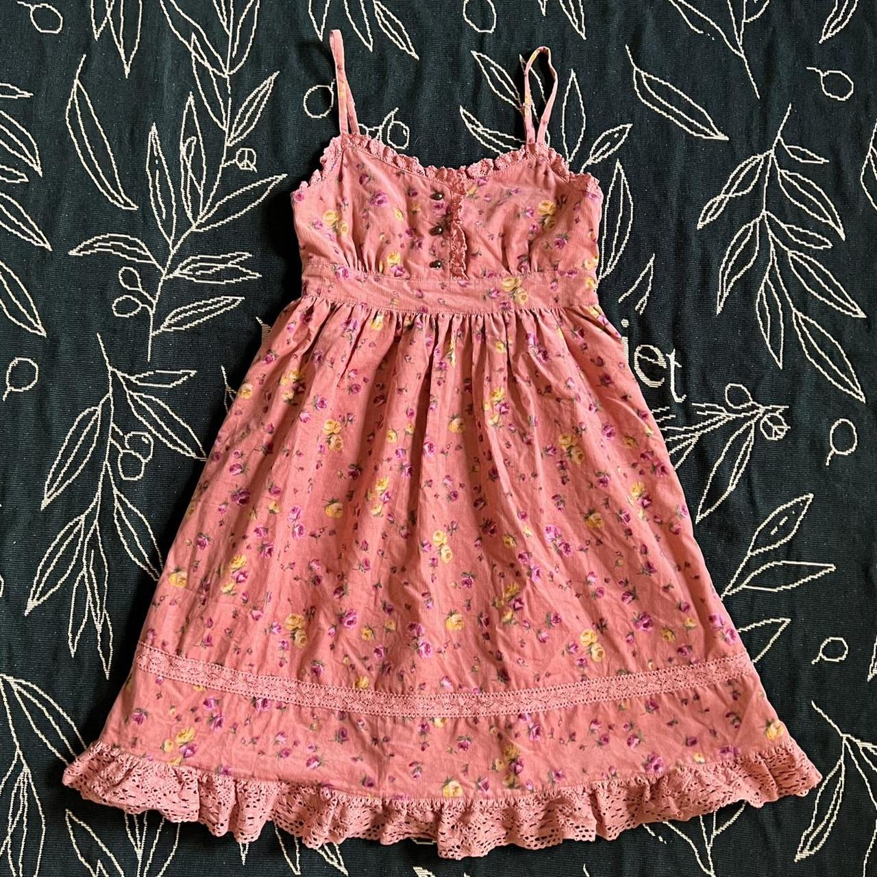 Women's Orange and Pink Dress Depop