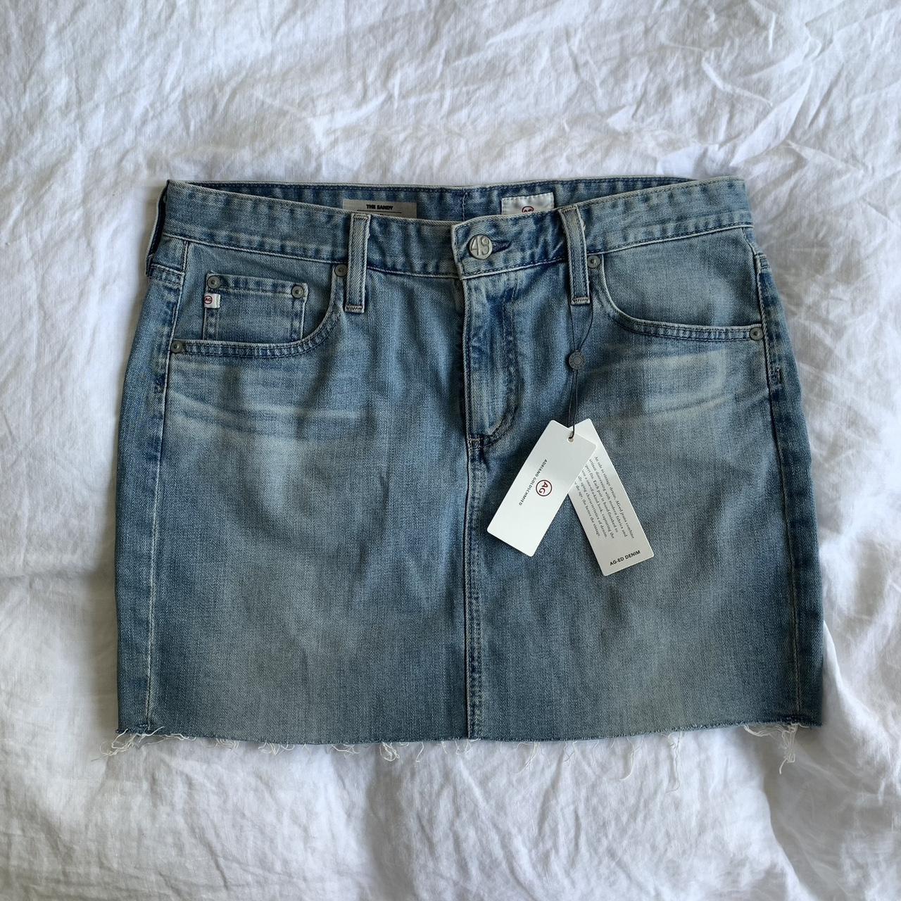 AG The Sandy Denim Cutoff Mini Skirt ag agolde Depop