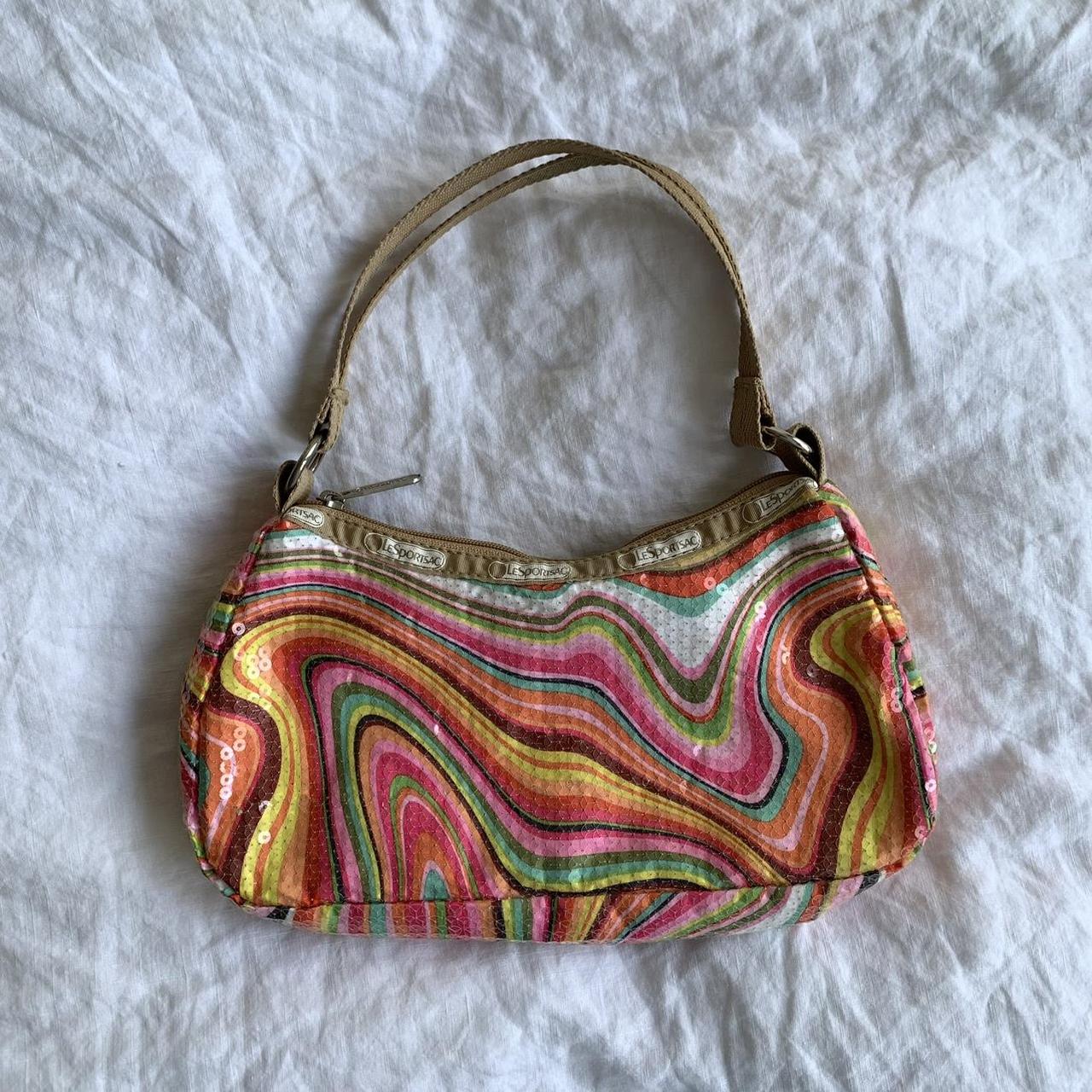 Vintage Lesportsac Sequin Colorful Rainbow Mini... Depop