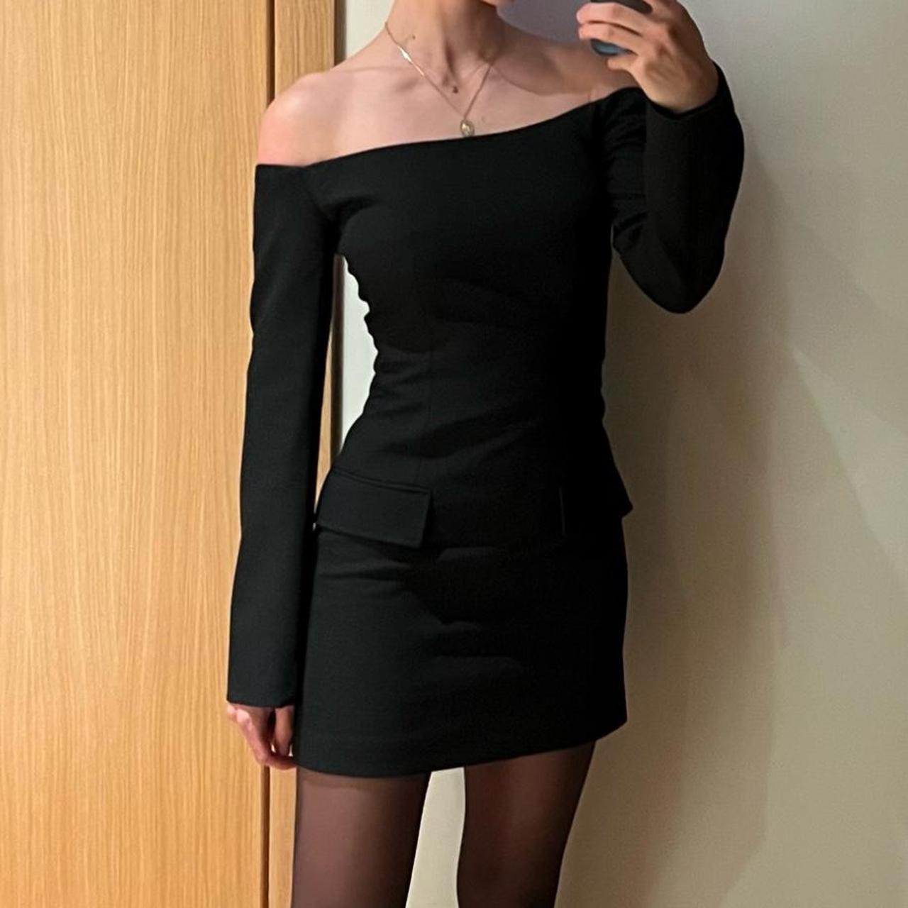 zara black off the shoulder dress