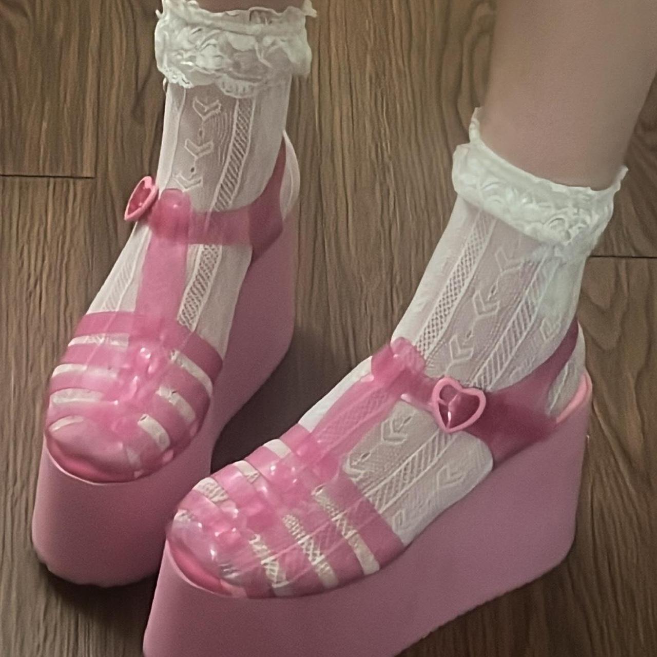 dolls kill pink platforms