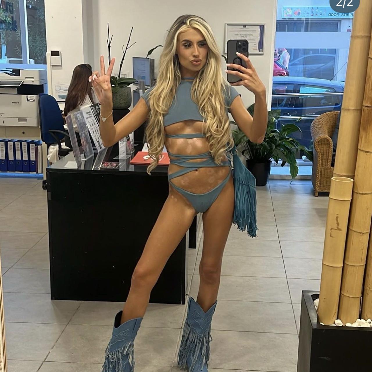 Oh polly blue bikini and denim style blue festival... Depop