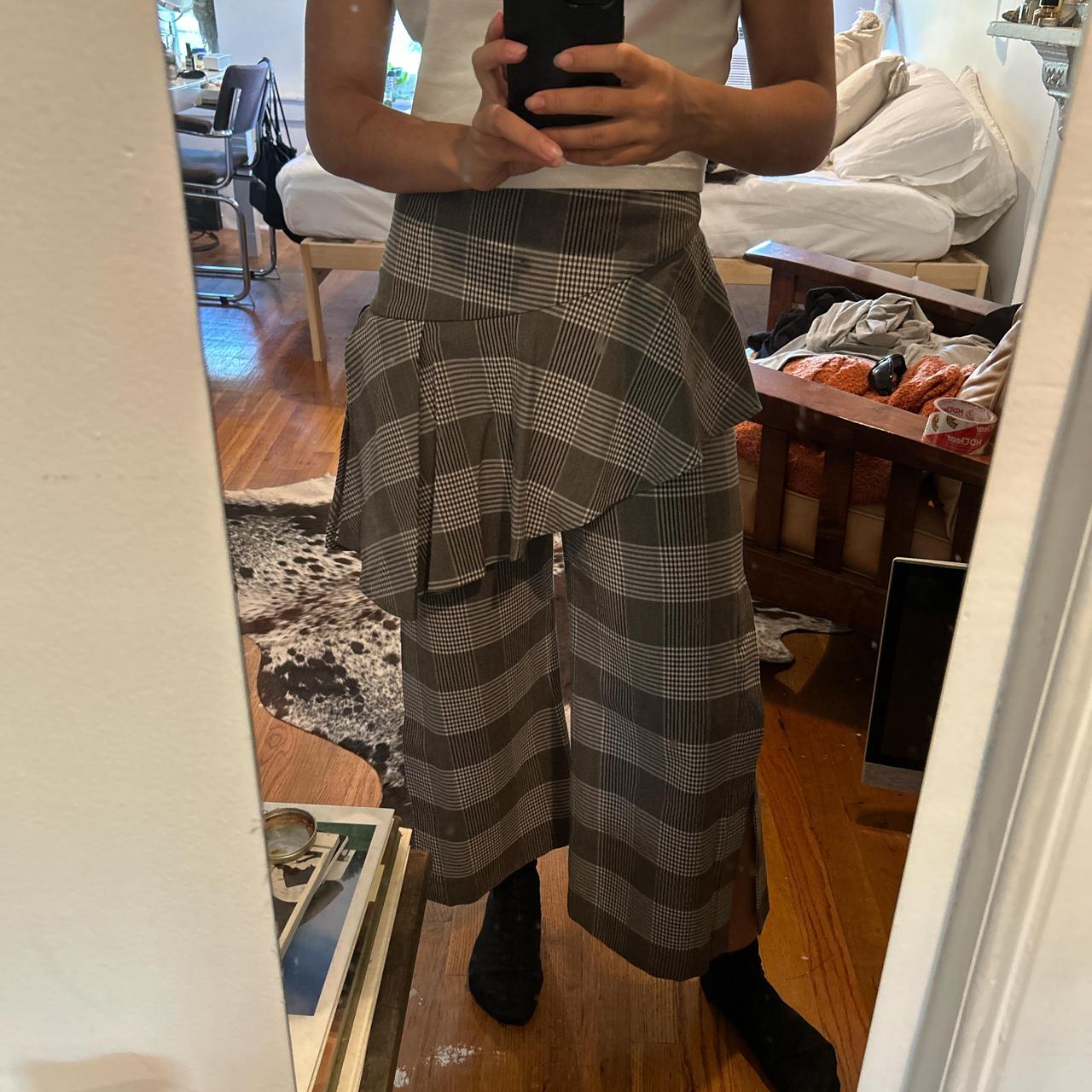 Aula skirt and pants combo Plaid black grey