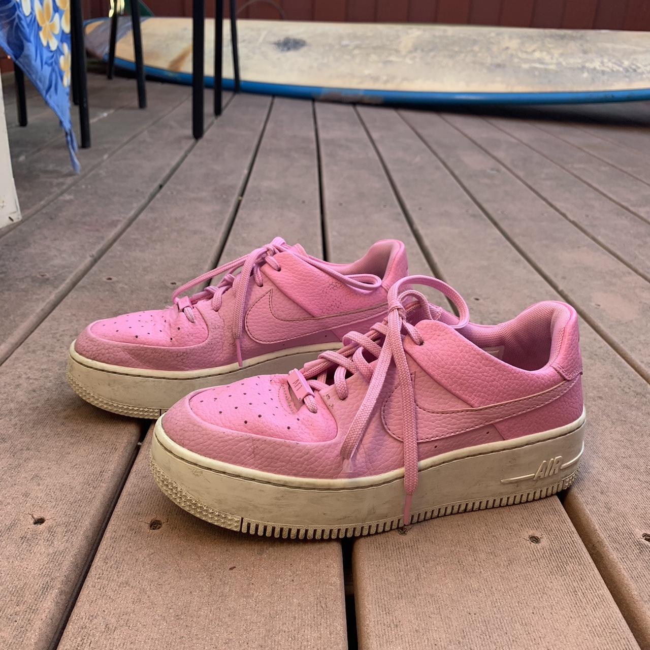 Nike AF1 platform hot pink sneakers sooo cute I