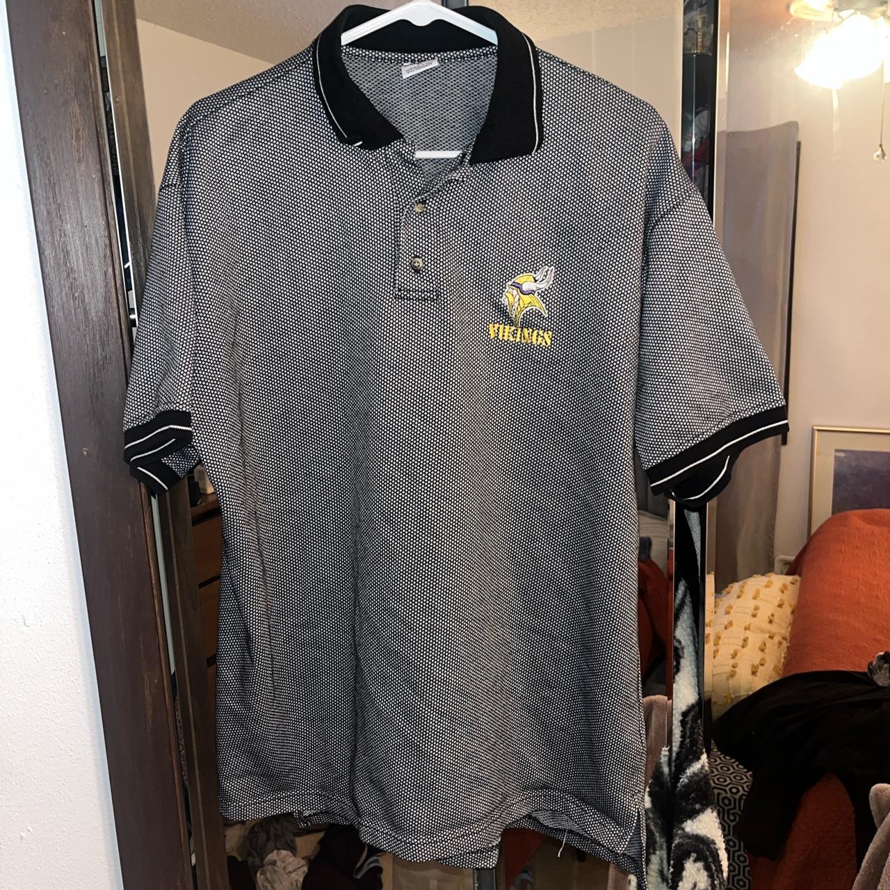 Vintage Minnesota Vikings Mens Polo Shirt The Edge - Depop