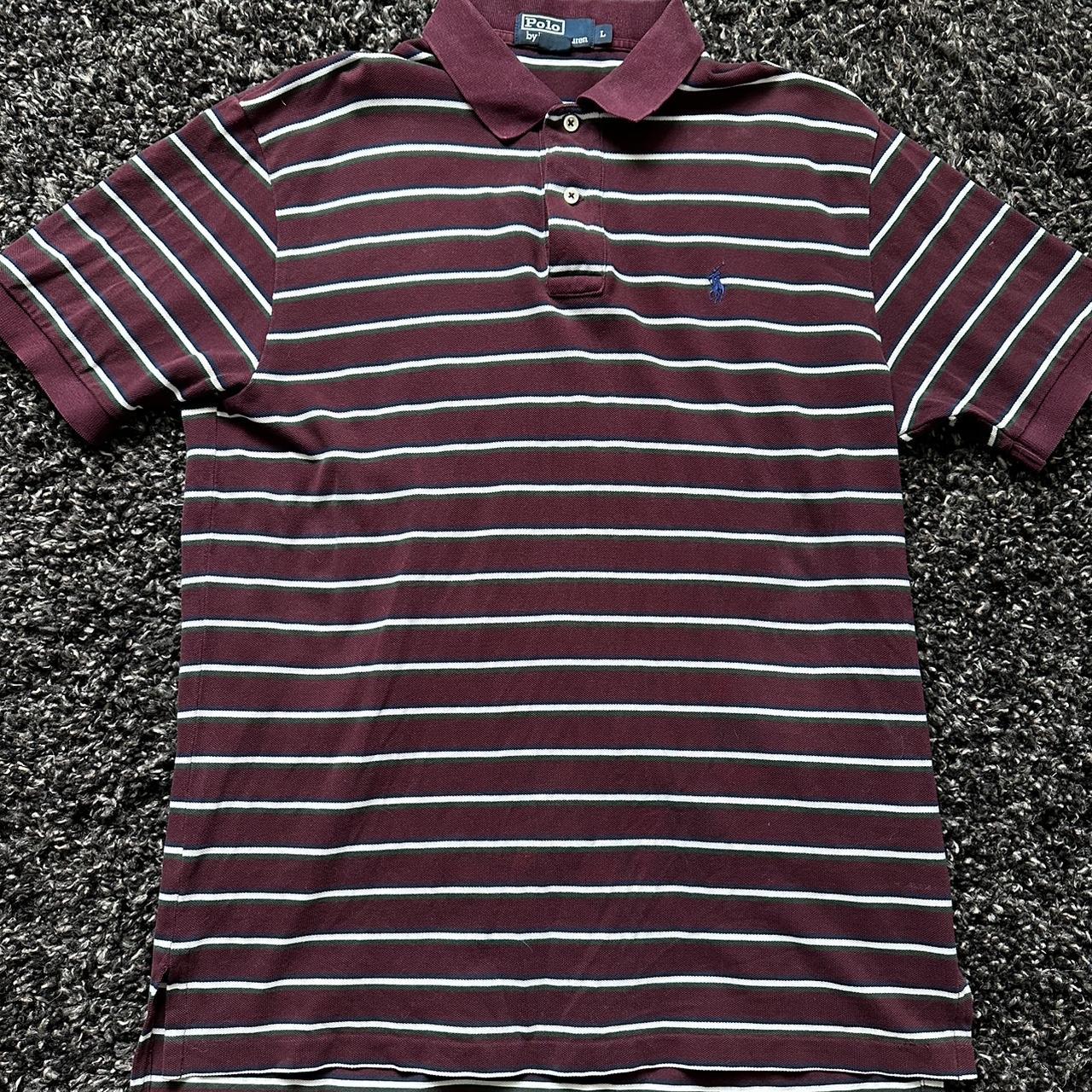 Polo Ralph Lauren Men's Burgundy and Navy Polo-shirts | Depop