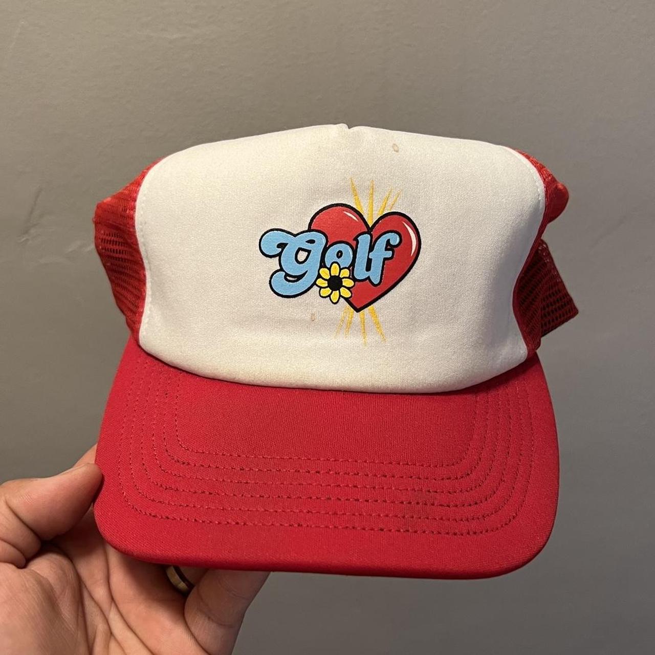 Golf Wang Men's White and Red Hat | Depop