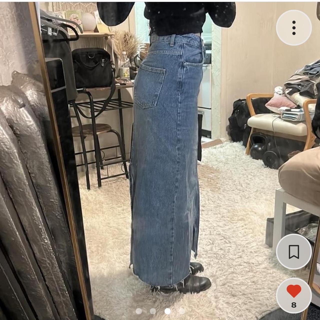 REPOP Small Zara denim maxi skirt. zara... Depop