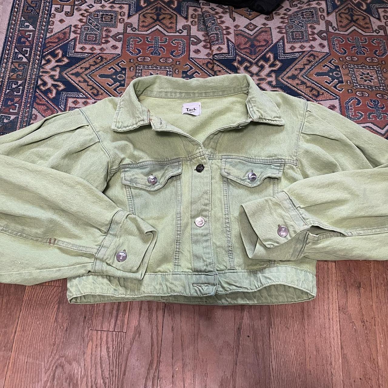 Tach Clothing Lime Green Caliz Denim Jacket. 100... Depop