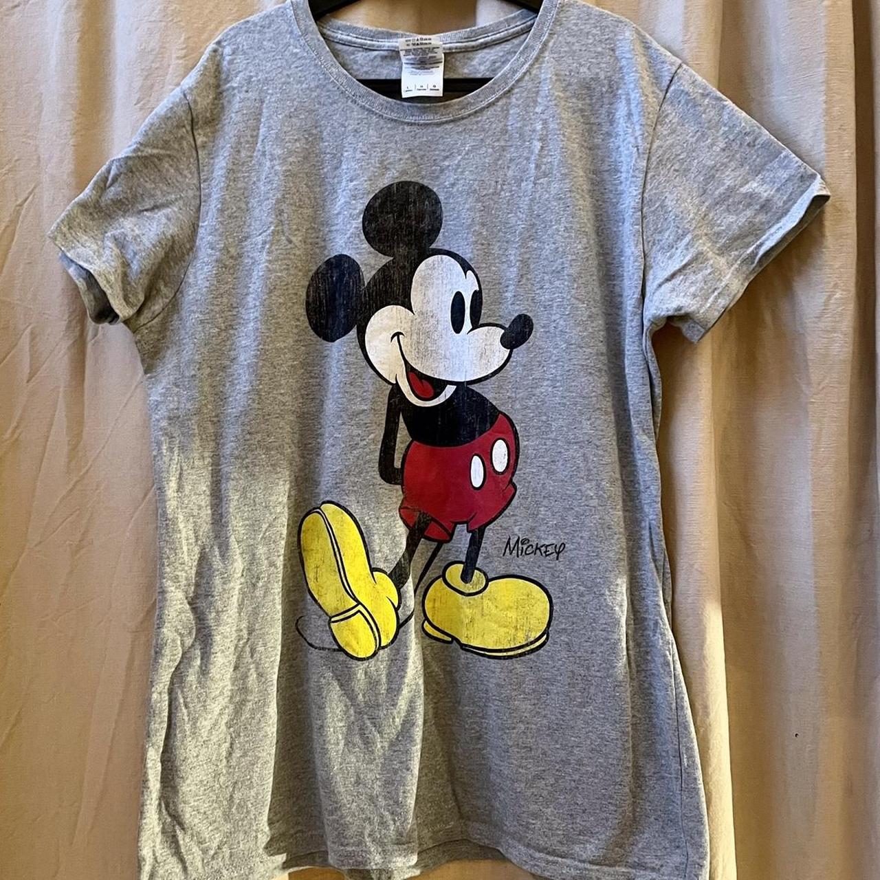 Licensed Disney Mickey Mouse grey t shirt, size L... - Depop