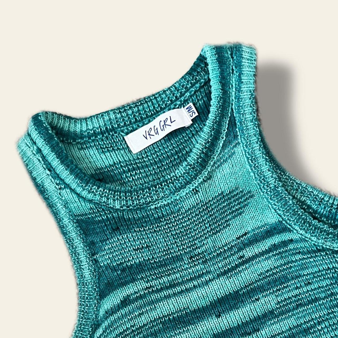 verge girl blue knit tank! super cozy! Depop