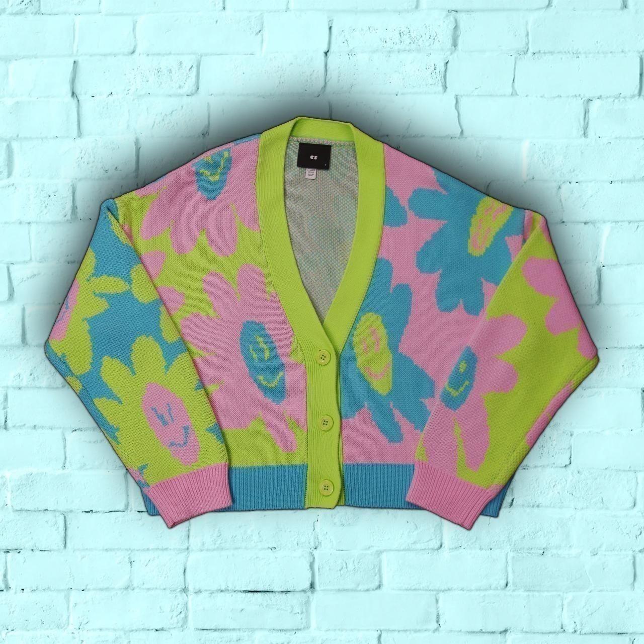 Lazy Oaf Oversized Warped Flower Cardigan I m. Depop