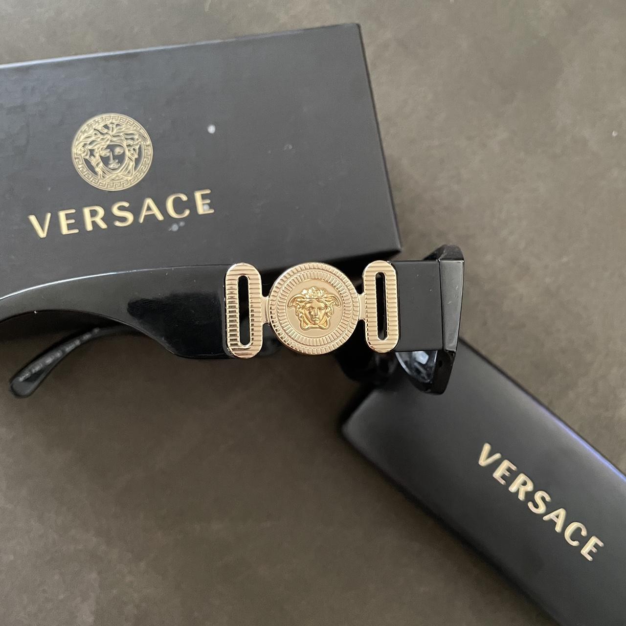 Versace Men's Black Sunglasses Depop