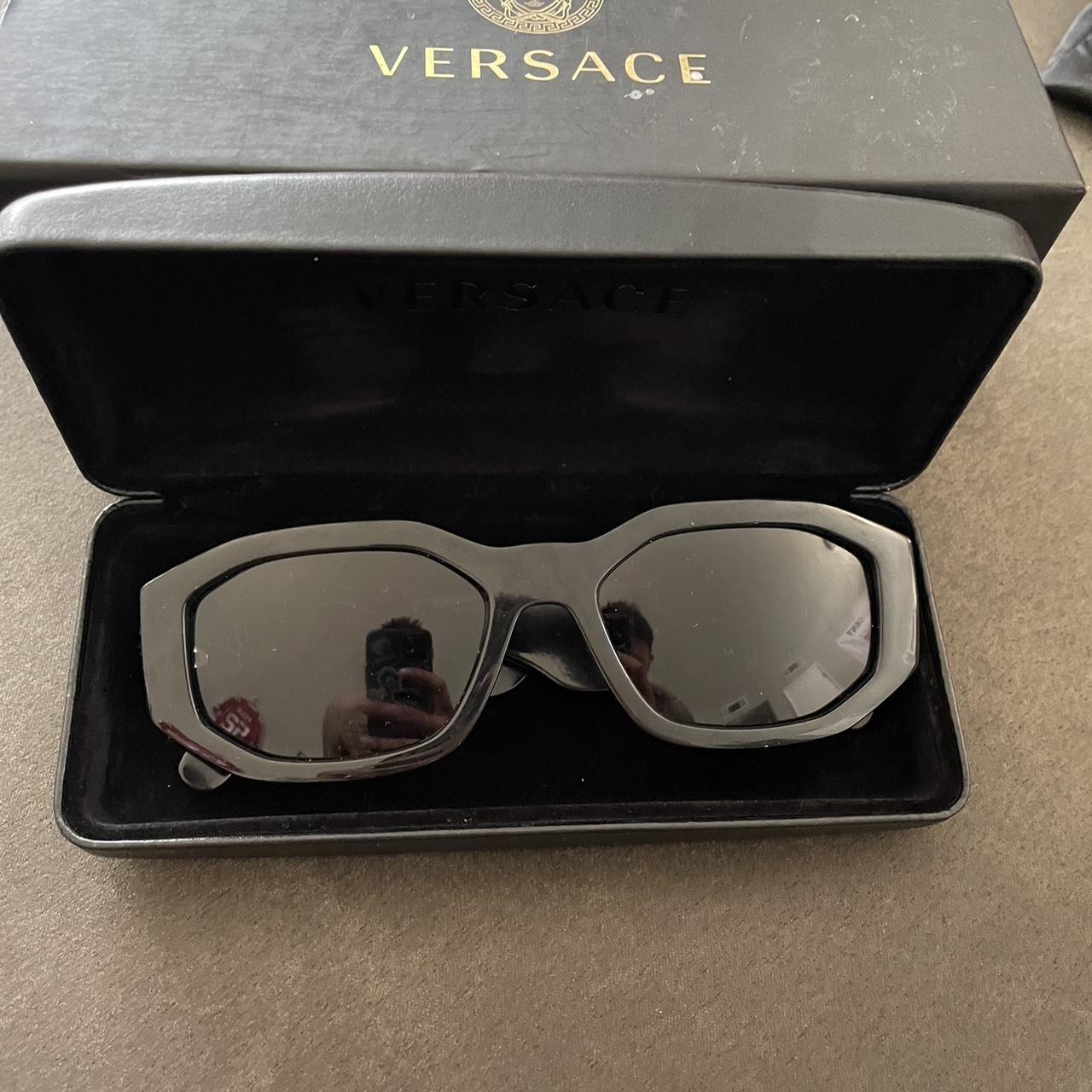 Versace Men's Black Sunglasses Depop