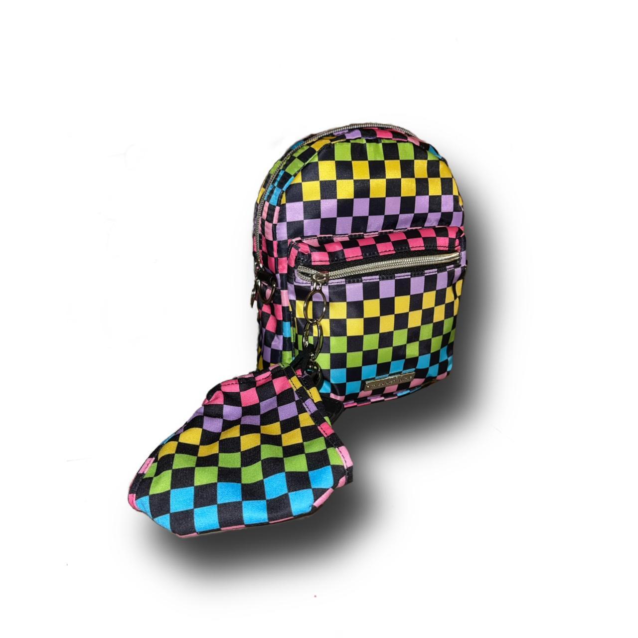 Rainbow checkered vans online backpack