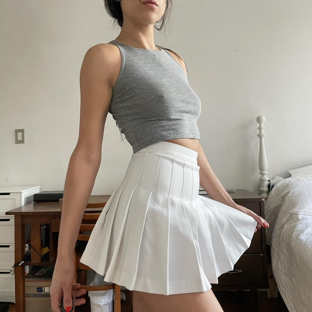 Vintage American Apparel tennis skirt in white. so. Depop