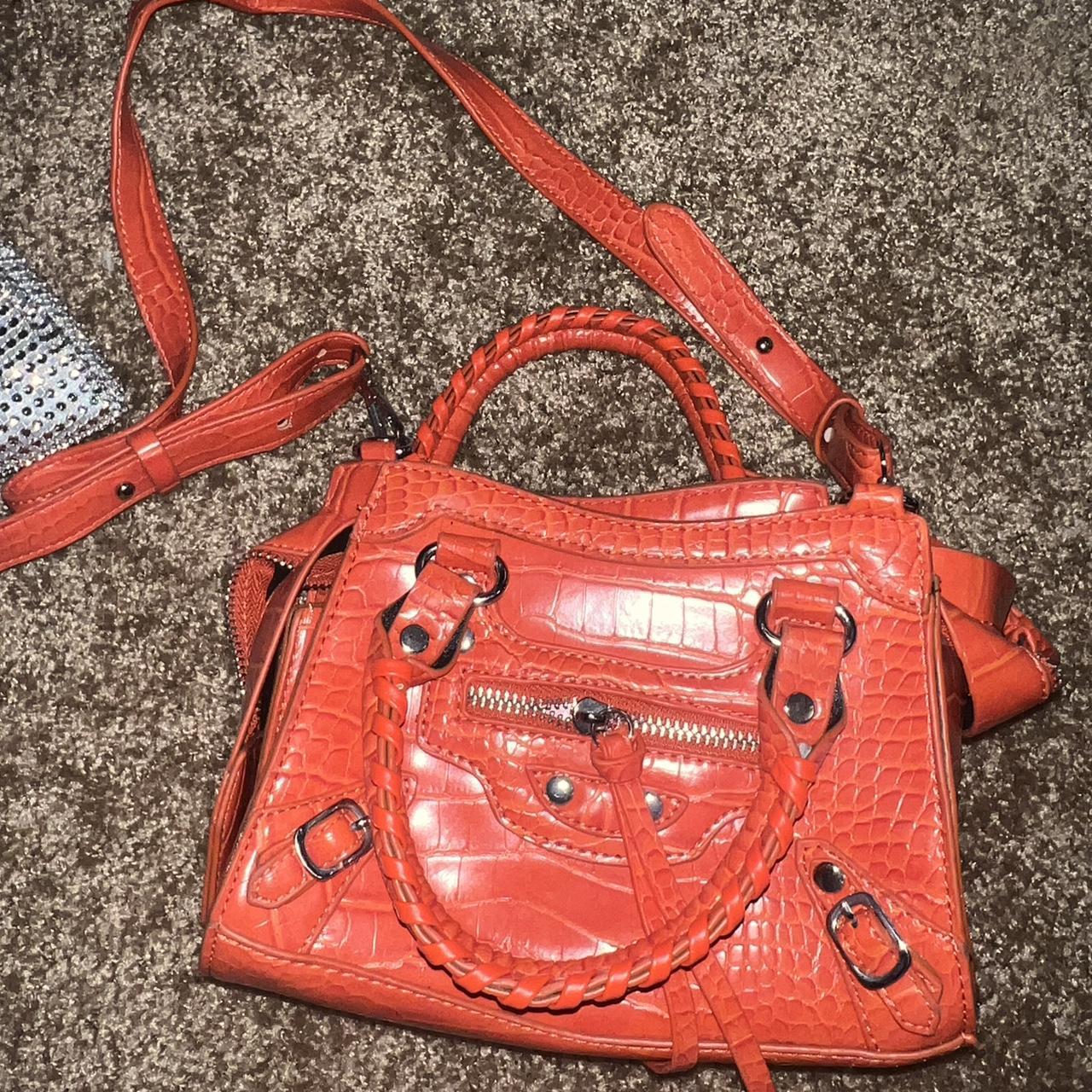 orange mini balenciaga inspired bag Depop