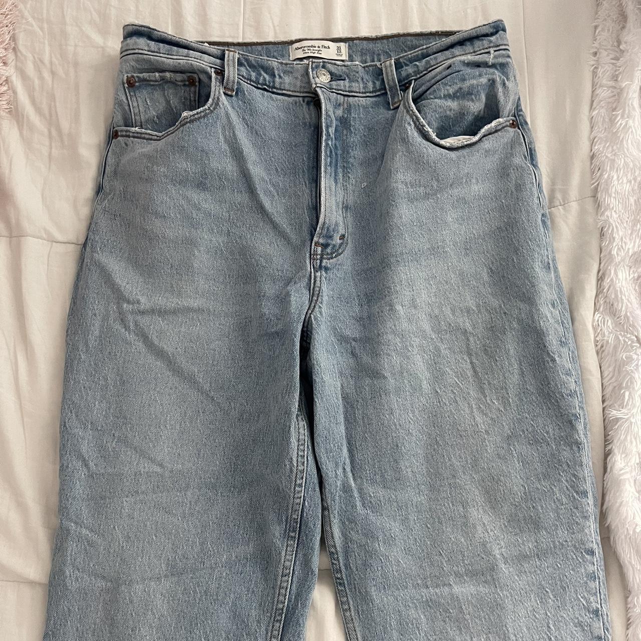 abercrombie curve love 90’s high rise jeans with... - Depop