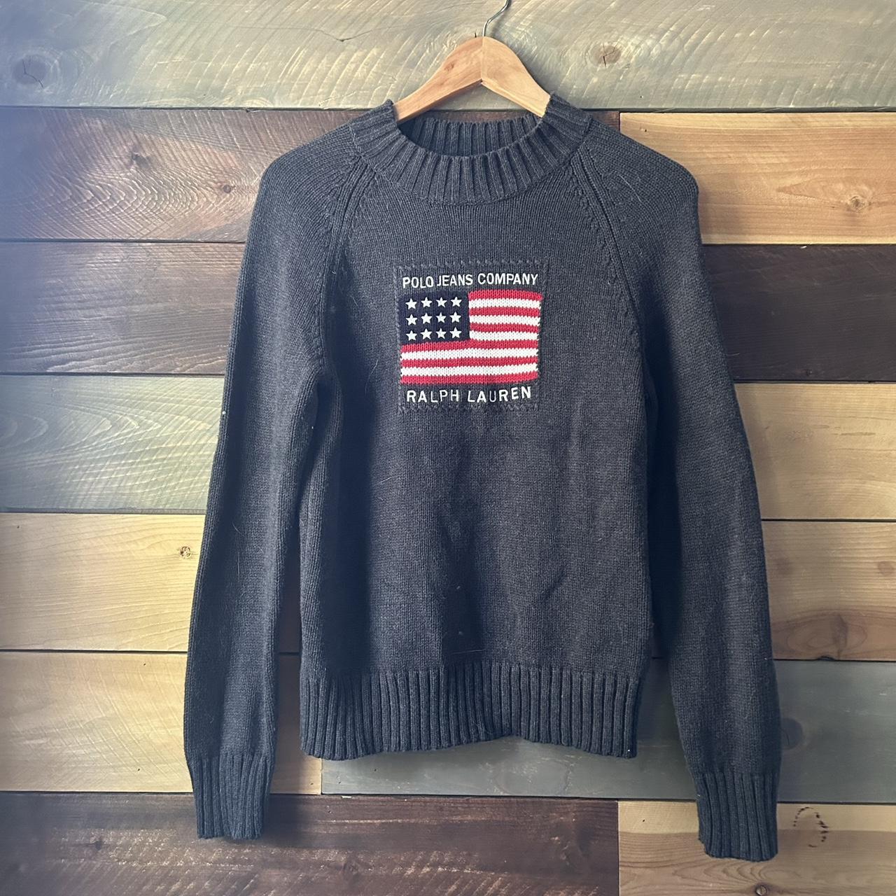 Polo Ralph Lauren American flag sweater in navy size... - Depop